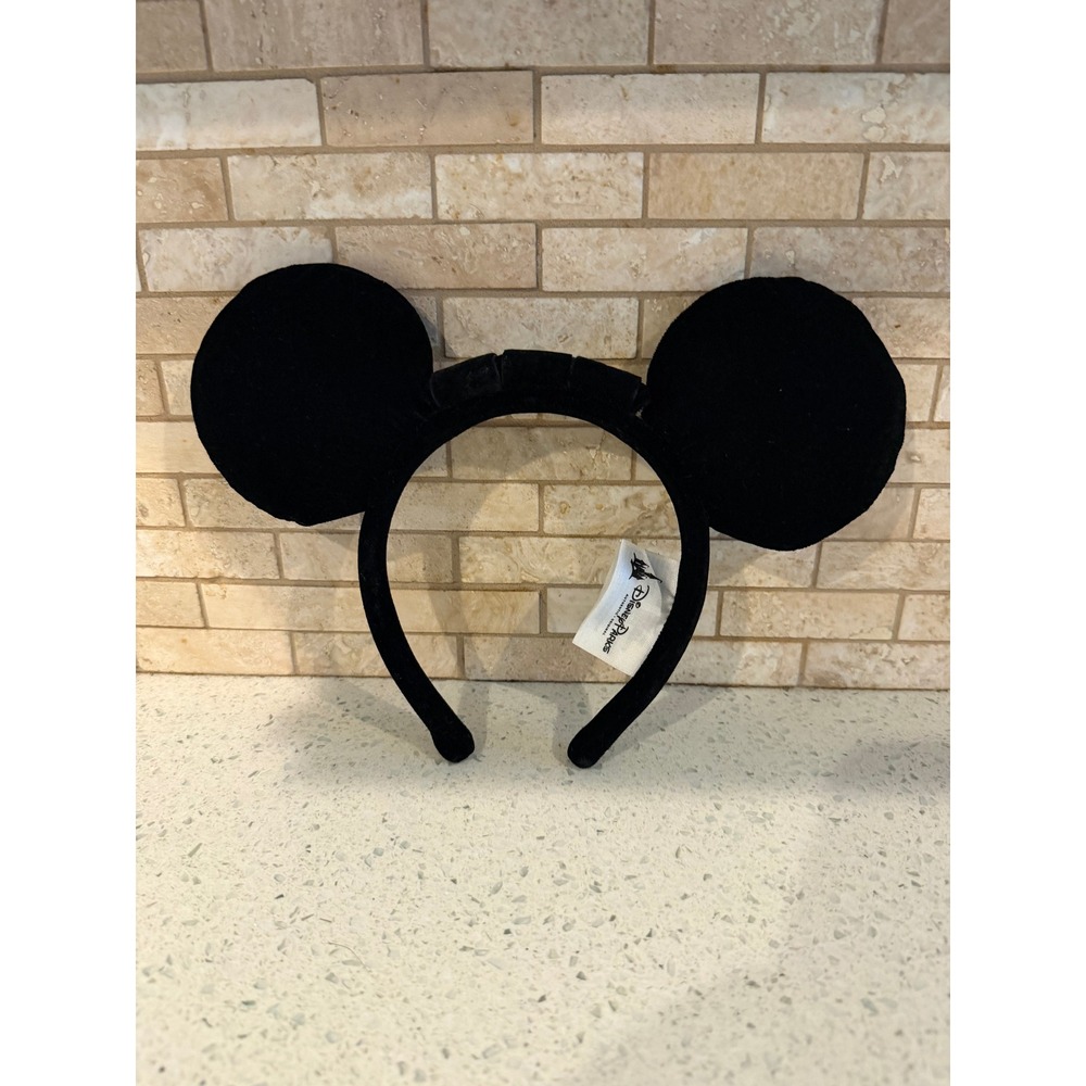 Disney Parks Mickey Mouse Black Padded Fabric Ears Headband